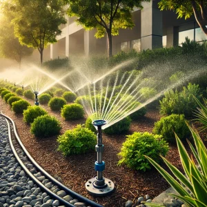 Smart drip irrigation system conserving water in a Sacramento landscape